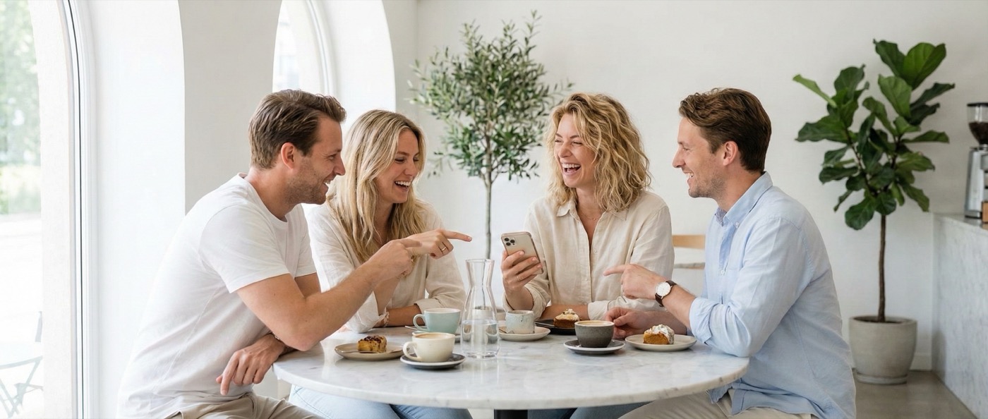 Freunde genießen einen gemeinsamen Abend